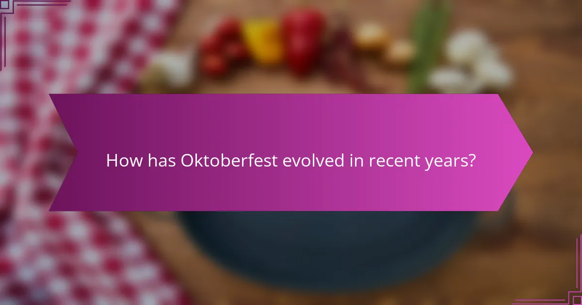 How has Oktoberfest evolved in recent years?